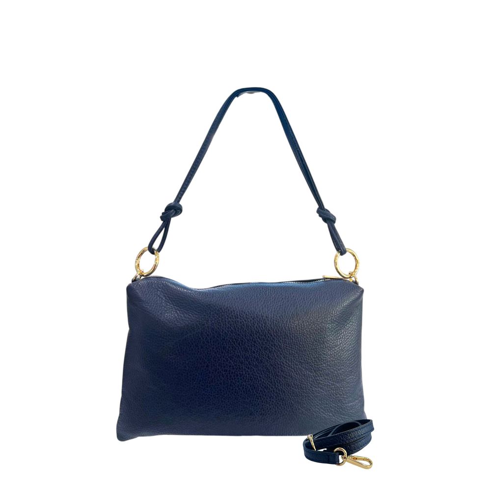 Baldinini Trend Blue Cowhide Clutch Bag