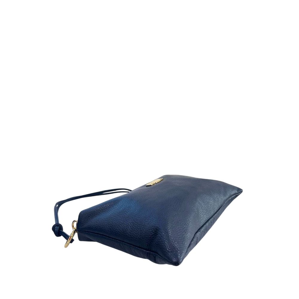 Baldinini Trend Blue Cowhide Clutch Bag