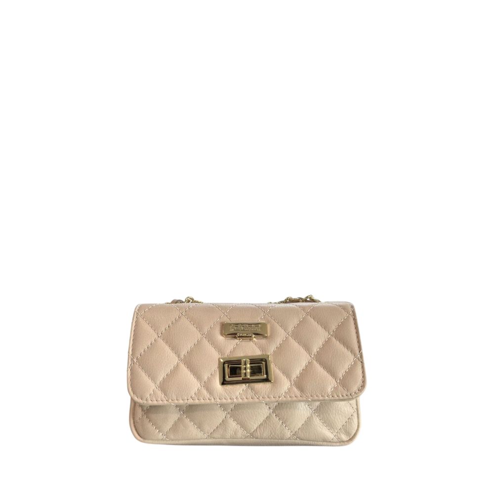 Baldinini Trend Beige Cowhide Crossbody Bag