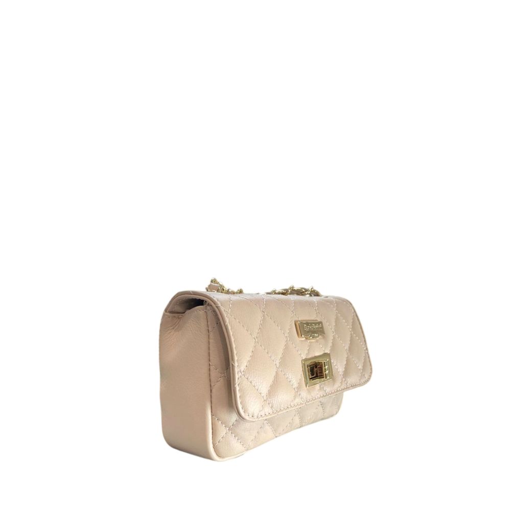 Baldinini Trend Beige Cowhide Crossbody Bag