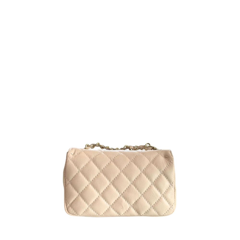 Baldinini Trend Beige Cowhide Crossbody Bag