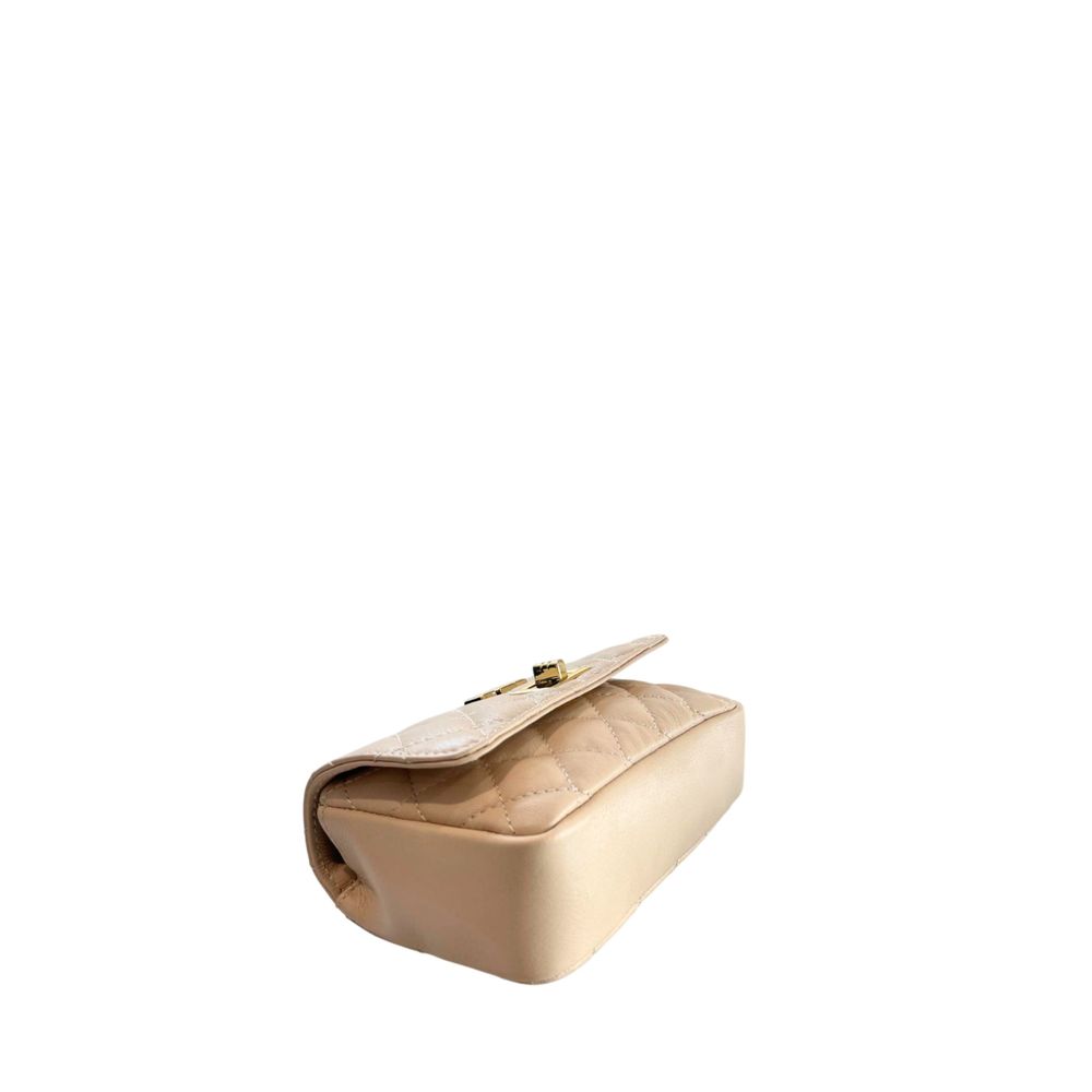 Baldinini Trend Beige Cowhide Crossbody Bag