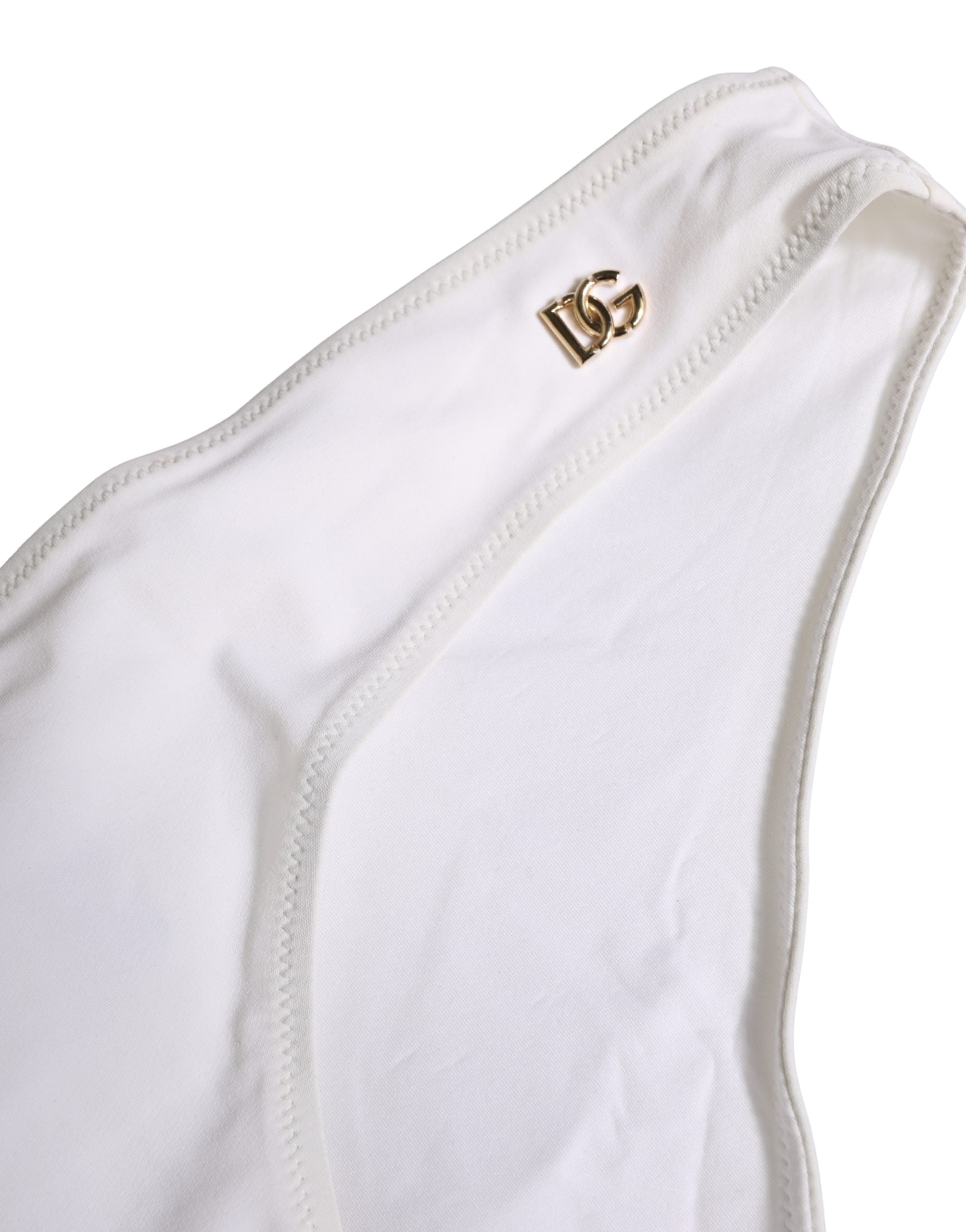 Dolce & Gabbana White DG Logo Plaque Bikini Bottom Underwear