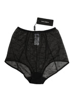 Dolce & Gabbana Black Nylon Stretch Slip Girdle Panty Underwear