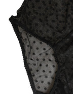 Dolce & Gabbana Black Logo Girdle High Waist Panty Underwear