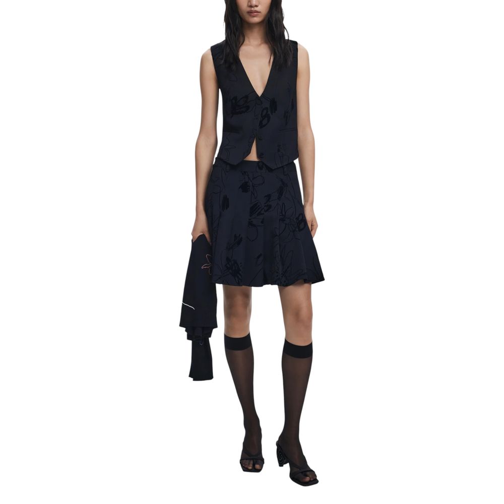 Desigual Black Polyester Mini Skirt