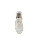 Autry White Calf Leather Bos Taurus Low Top Sneakers
