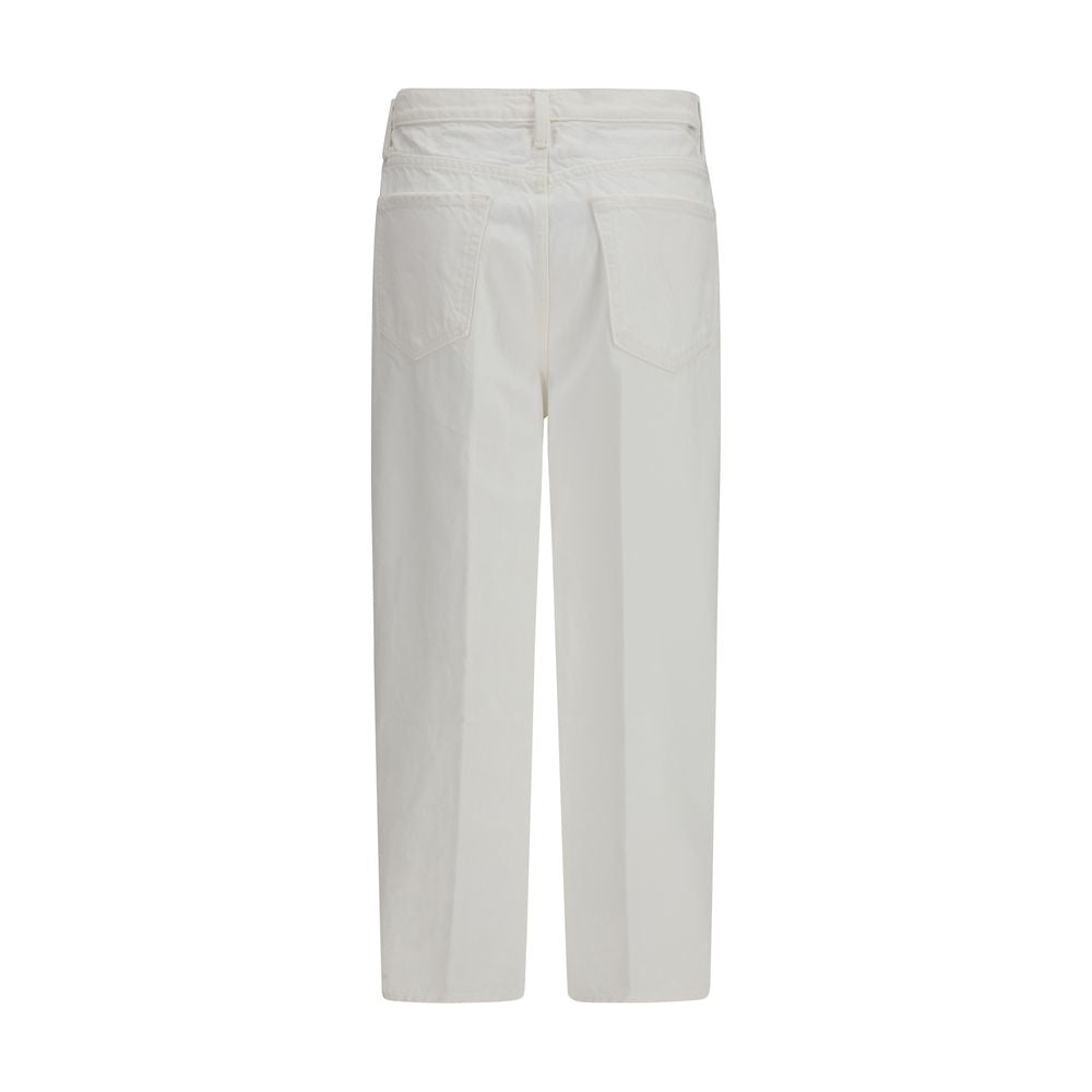 Mother Denim White Cotton Bootcut Jeans