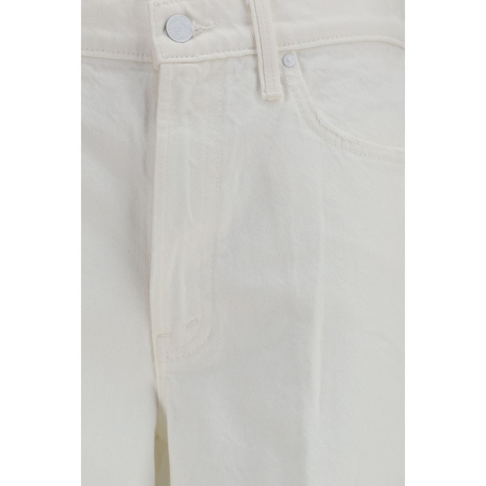 Mother Denim White Cotton Bootcut Jeans