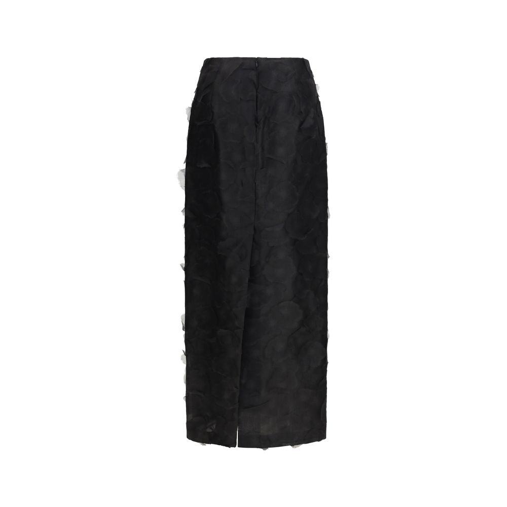 Max Mara Black Silk Long Skirt