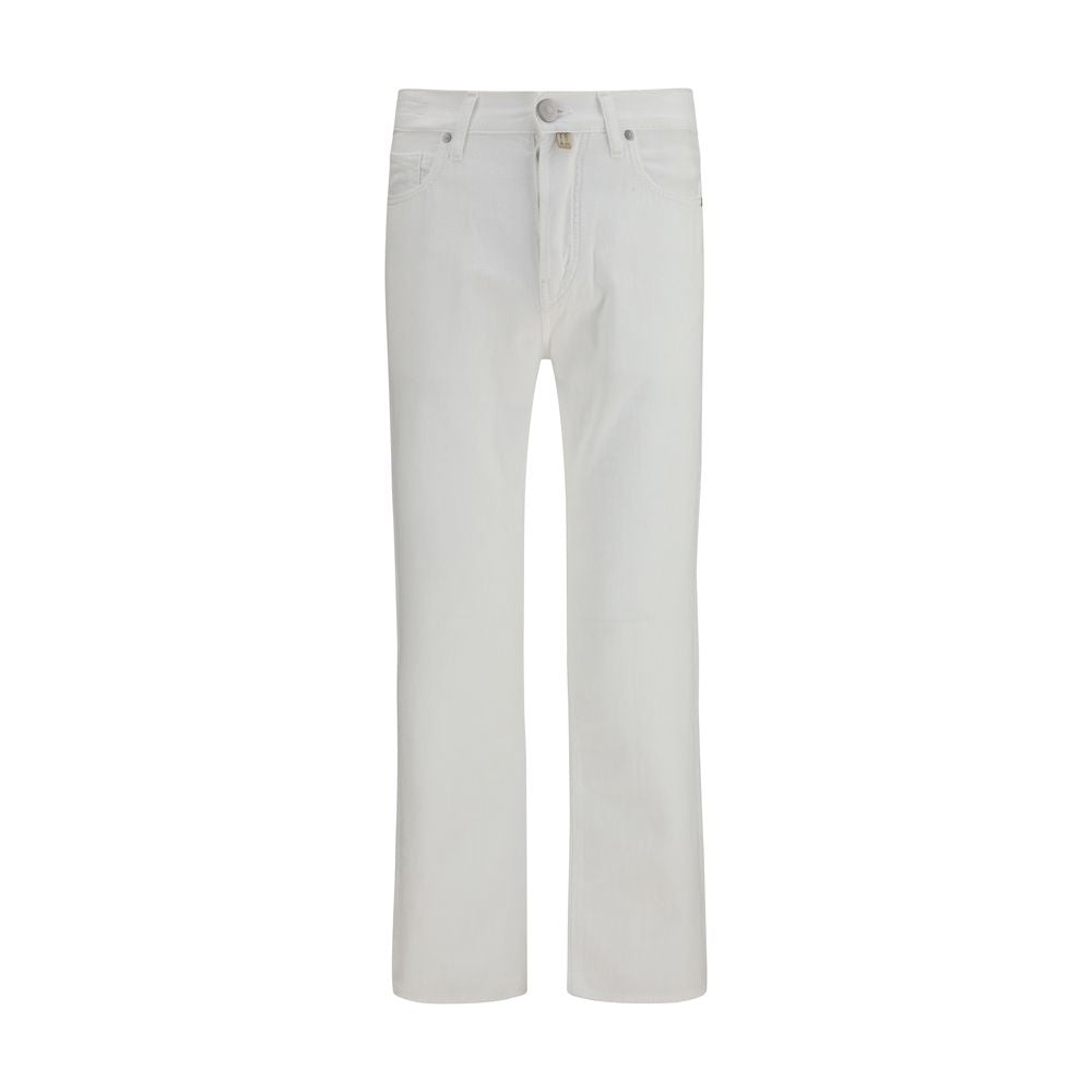 Jacob Cohen White Cotton Straight-Leg Jeans