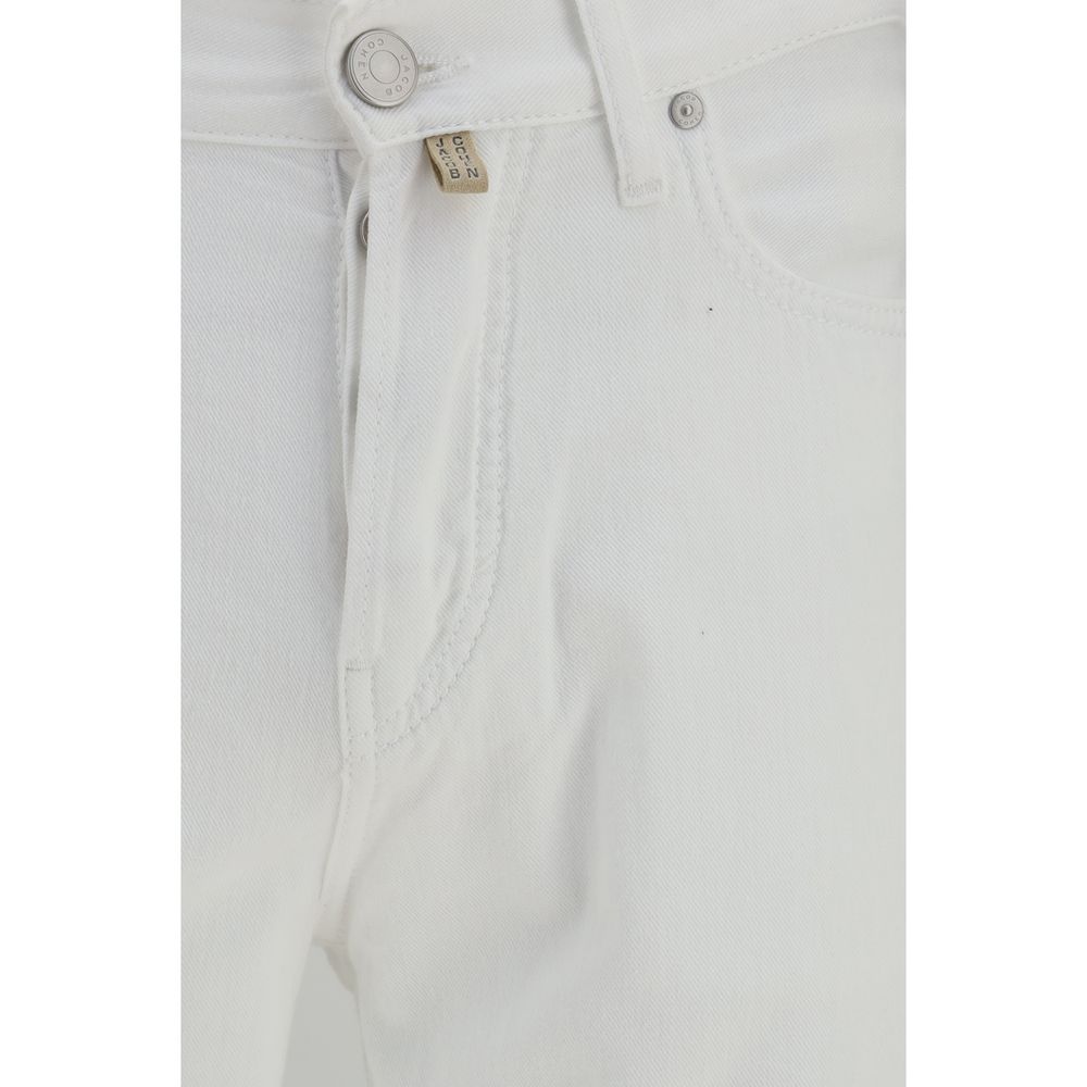Jacob Cohen White Cotton Straight-Leg Jeans