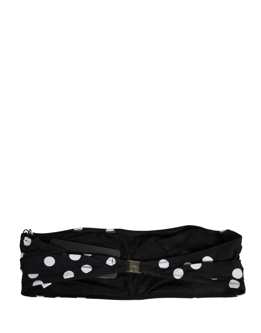 Dolce & Gabbana Black White Polka Dot Bandeau Beachwear Swimwear