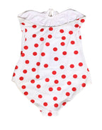 Dolce & Gabbana White Polka Dot One-Piece Swimsuit Swimwear