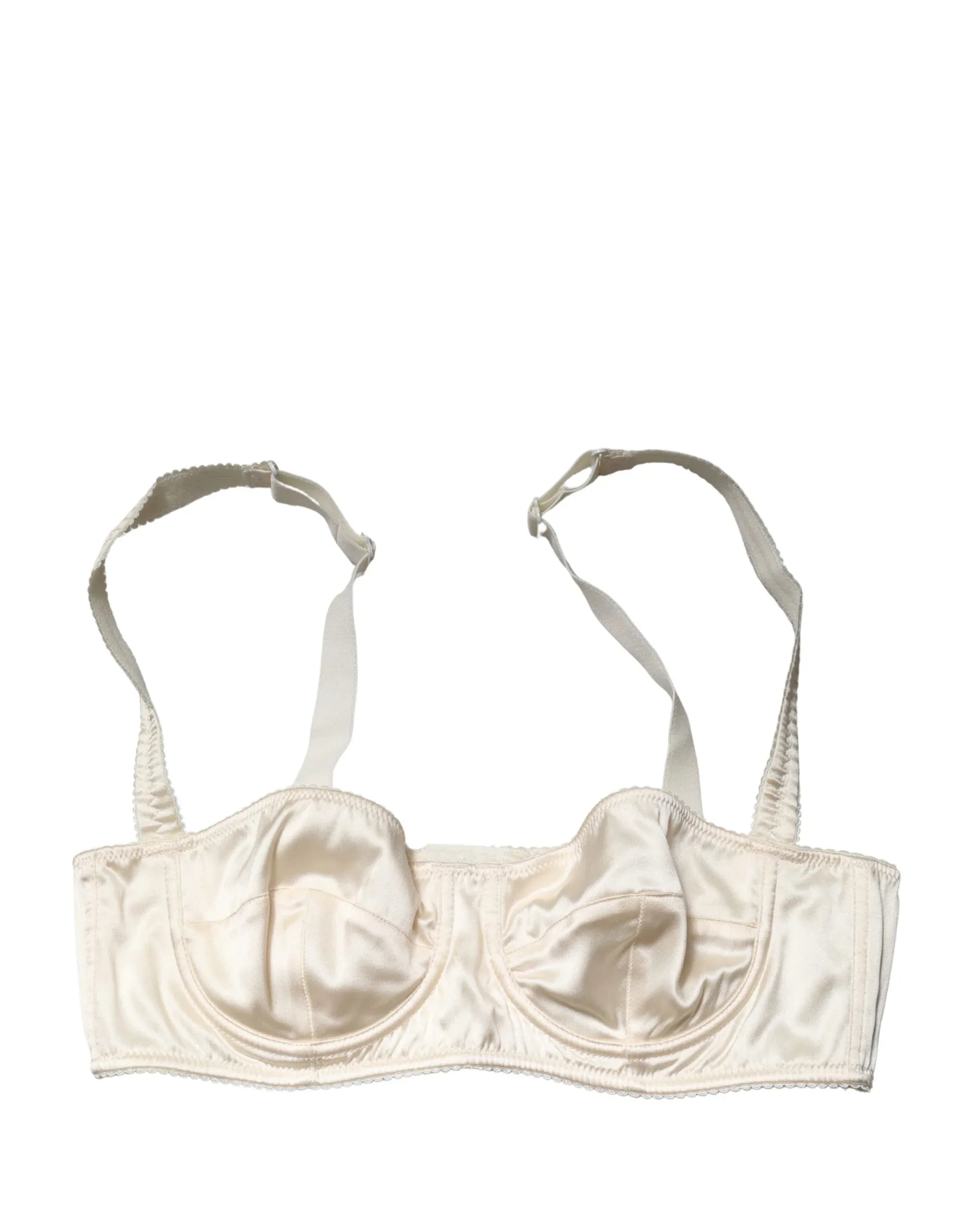Dolce & Gabbana Off White Semi-Pad Underwire Balconette Bra Underwear