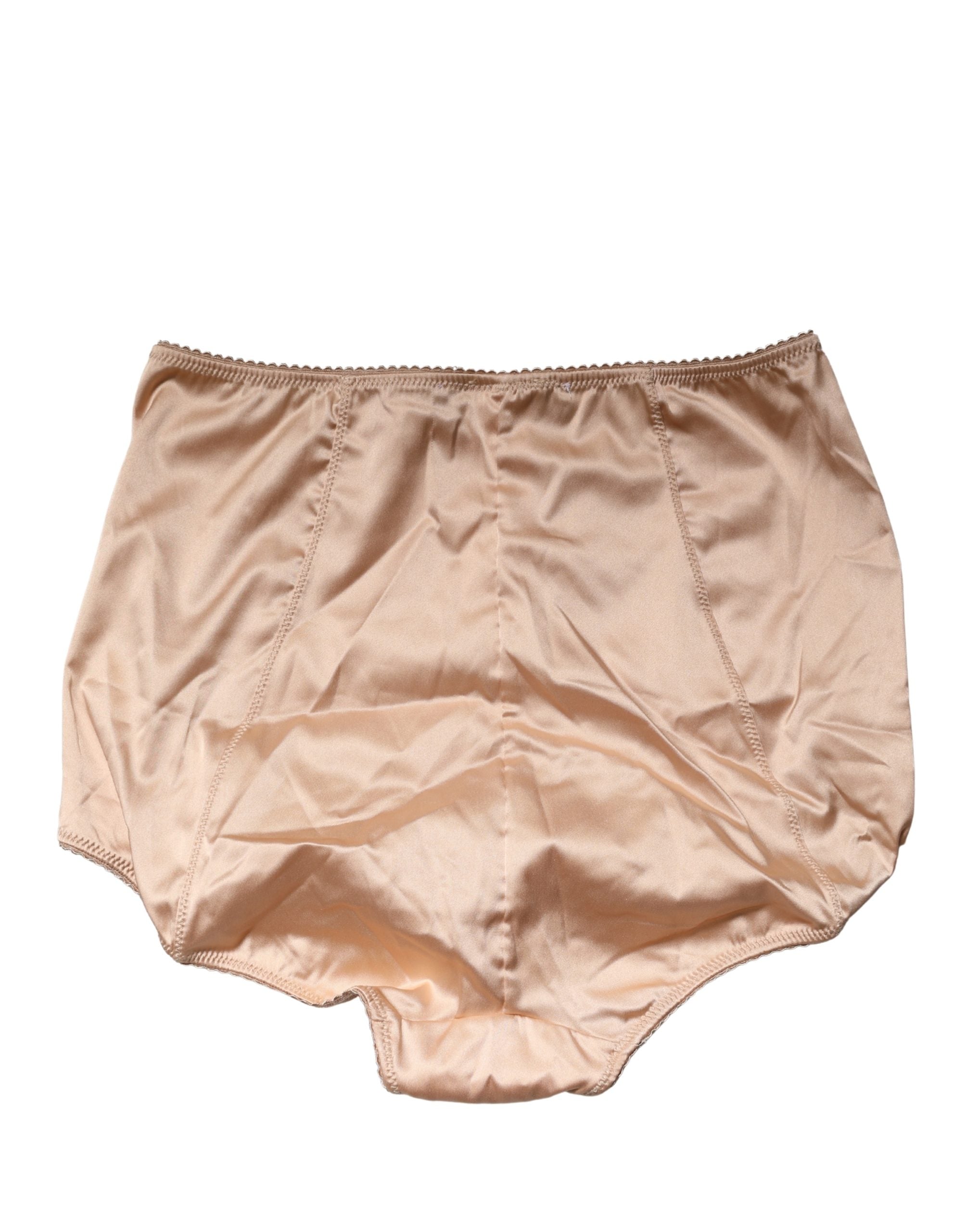 Dolce & Gabbana Beige Silk Blend High Waist Girdle Panty Underwear