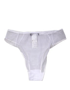 Dolce & Gabbana White Sheer Silk Stretch High Brief Underwear