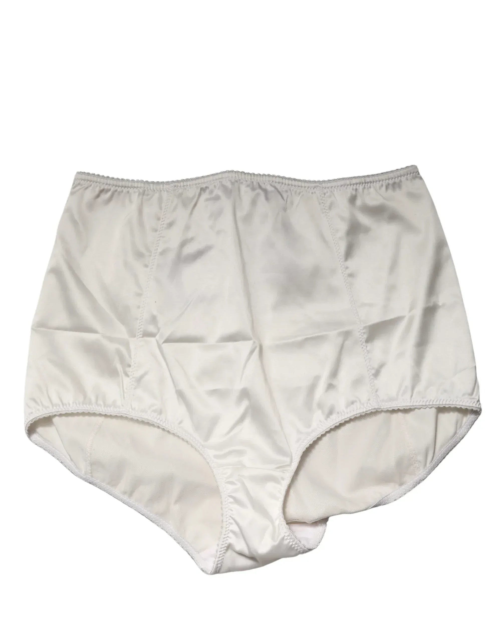 Dolce & Gabbana White Silk Blend High Waist Girdle Panty Underwear