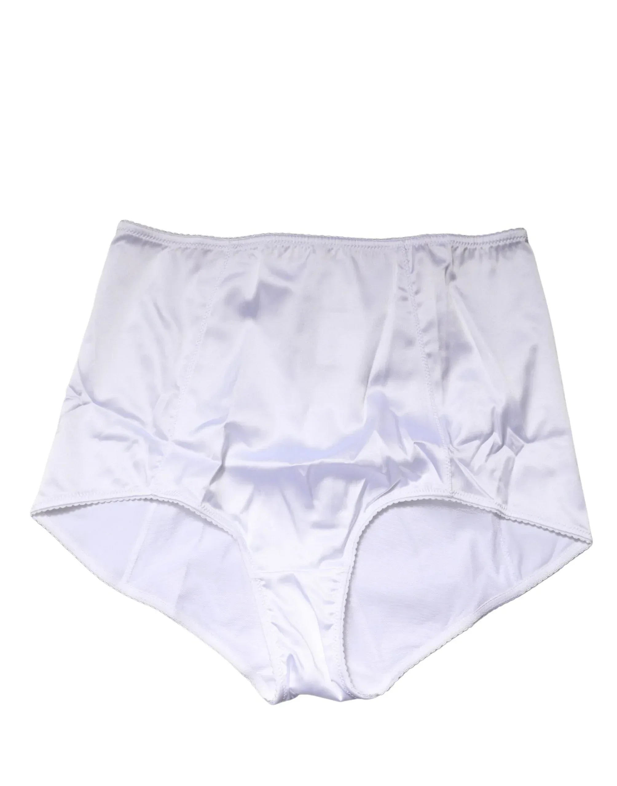 Dolce & Gabbana White Silk Blend High Waist Girdle Panty Underwear