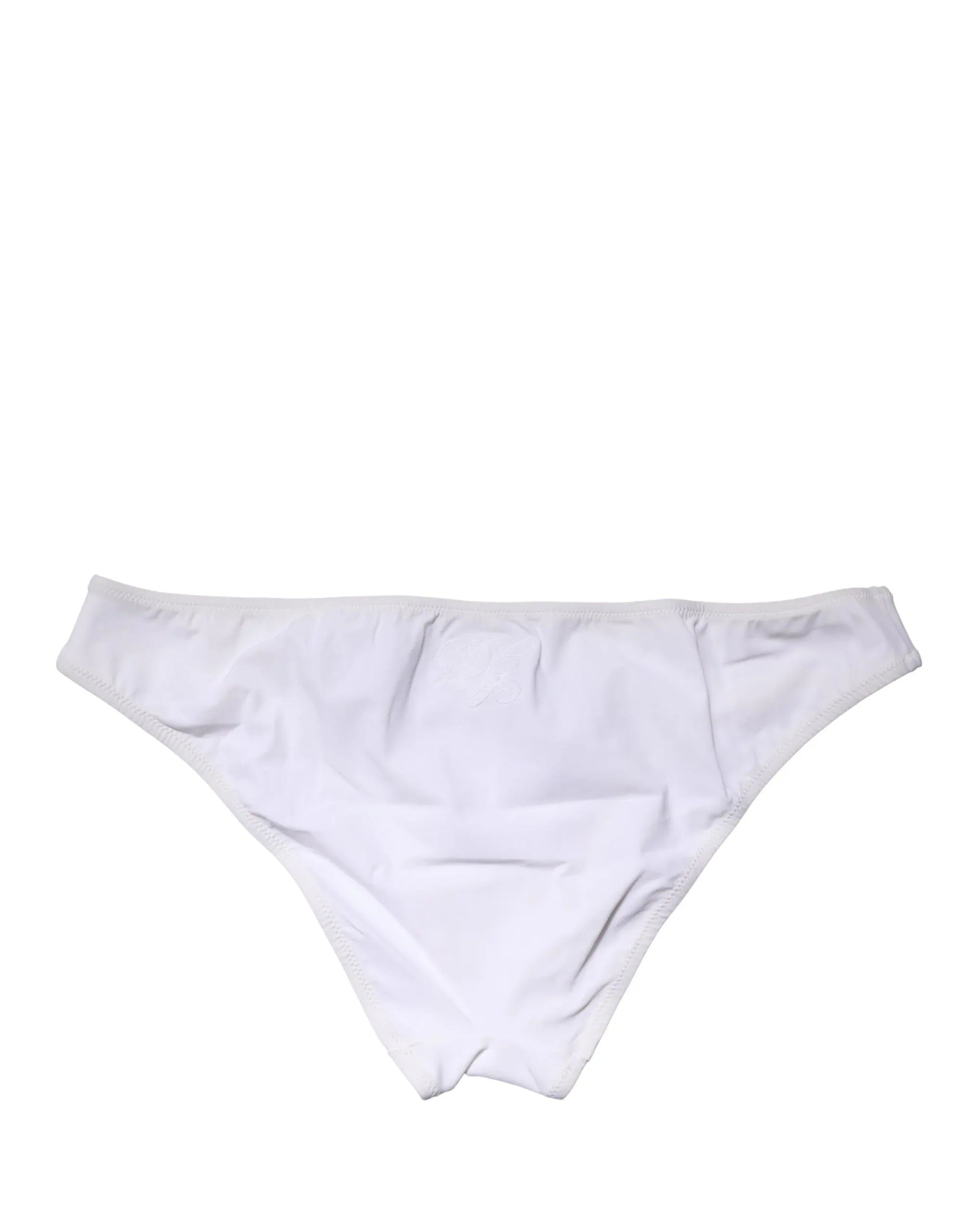 Dolce & Gabbana White Nylon Stretch Mid Waist Brief Panty Underwear