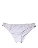 Dolce & Gabbana White Nylon Stretch Mid Waist Brief Panty Underwear