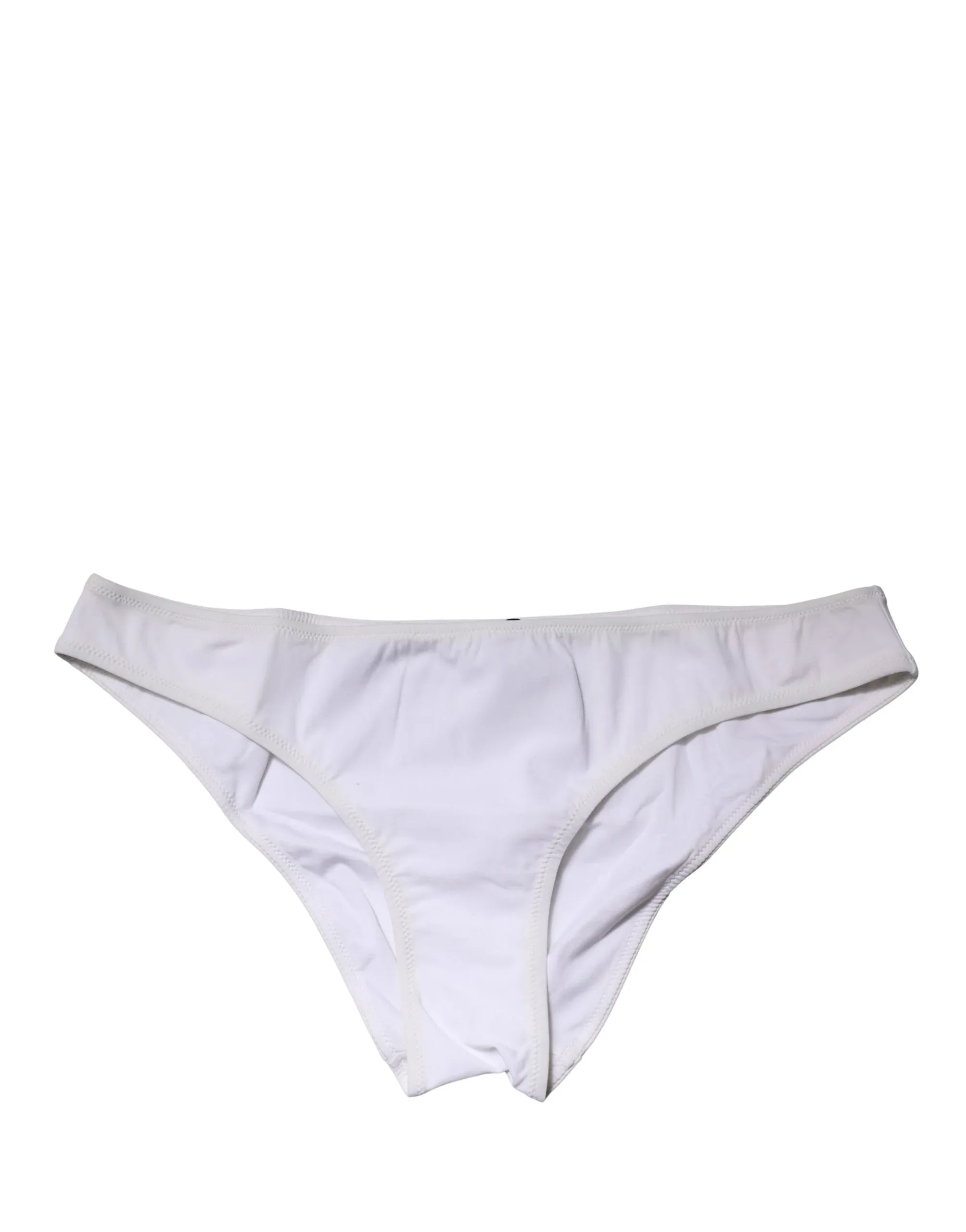 Dolce & Gabbana White Nylon Stretch Mid Waist Brief Panty Underwear