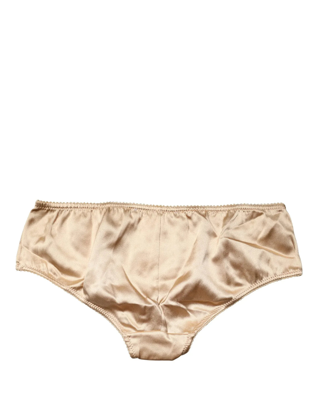 Dolce & Gabbana Beige Silk Stretch Mid Waist Brief Panty Underwear