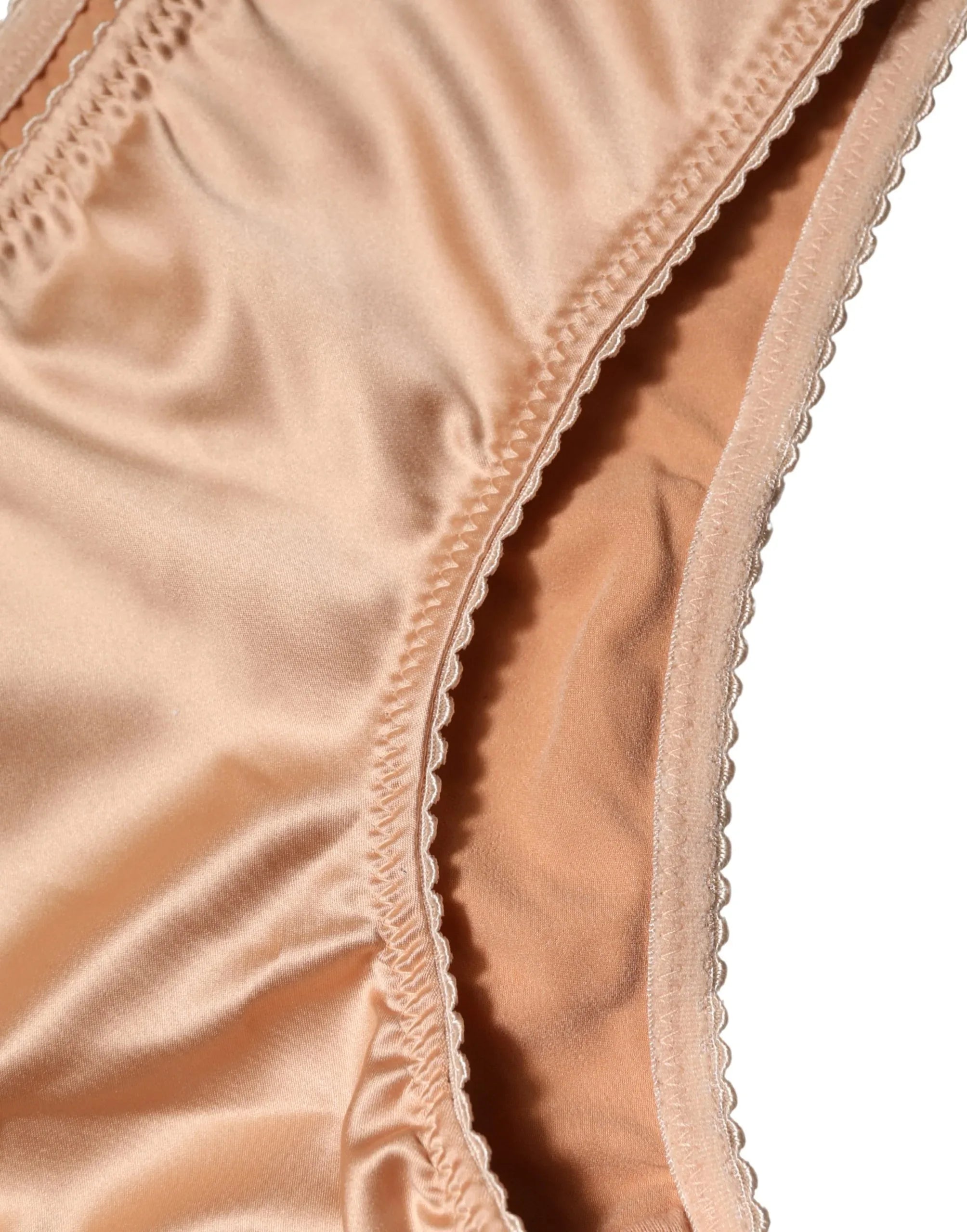 Dolce & Gabbana Beige Silk Stretch Mid Waist Brief Panty Underwear