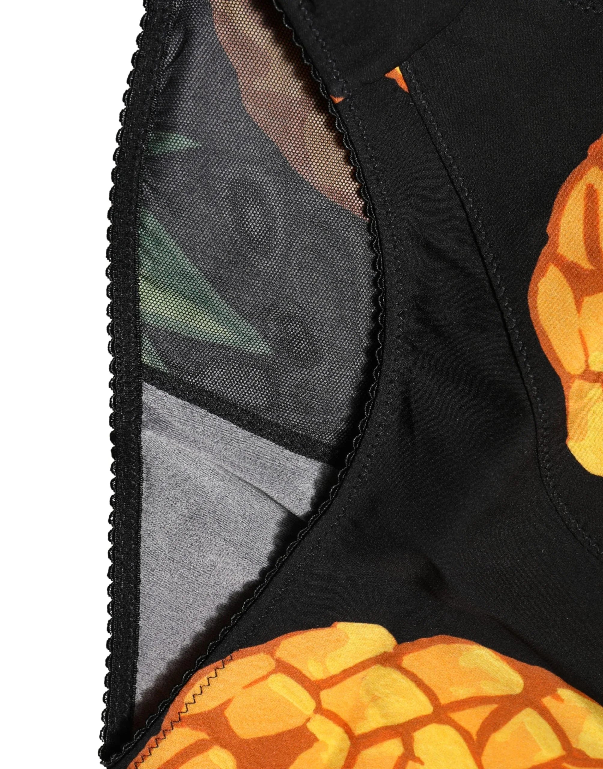 Dolce & Gabbana Black Pineapple High Waist Girdle Panty Underwear
