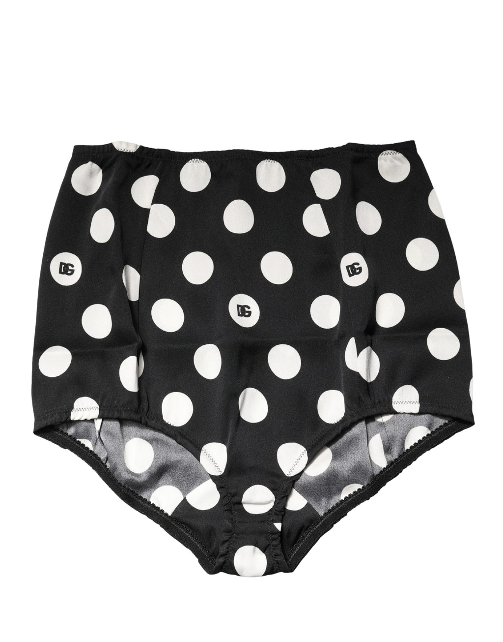 Dolce & Gabbana Black Polka Dot High Waist Girdle Panty Underwear