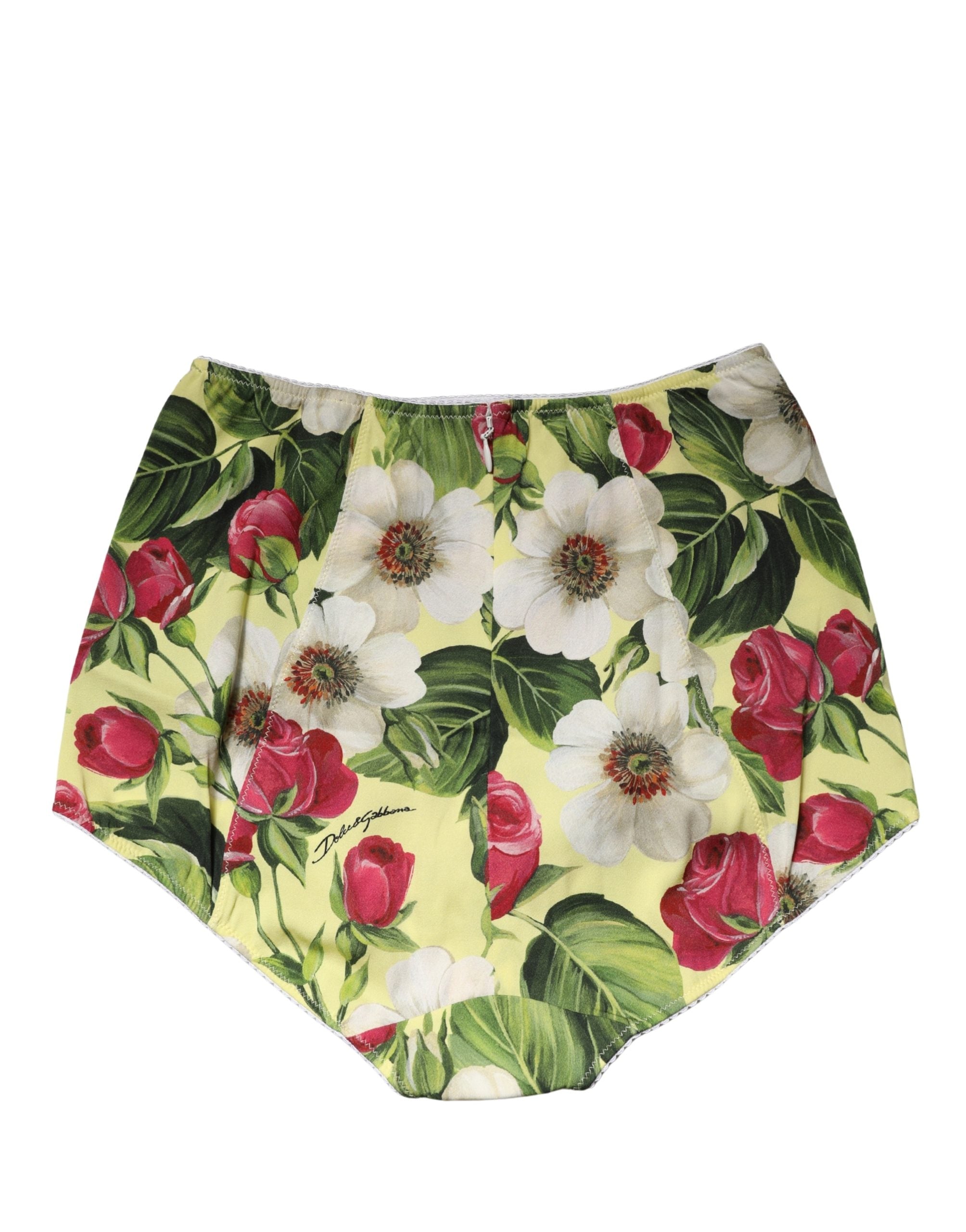 Dolce & Gabbana Multicolor Floral High Waist Girdle Panty Underwear