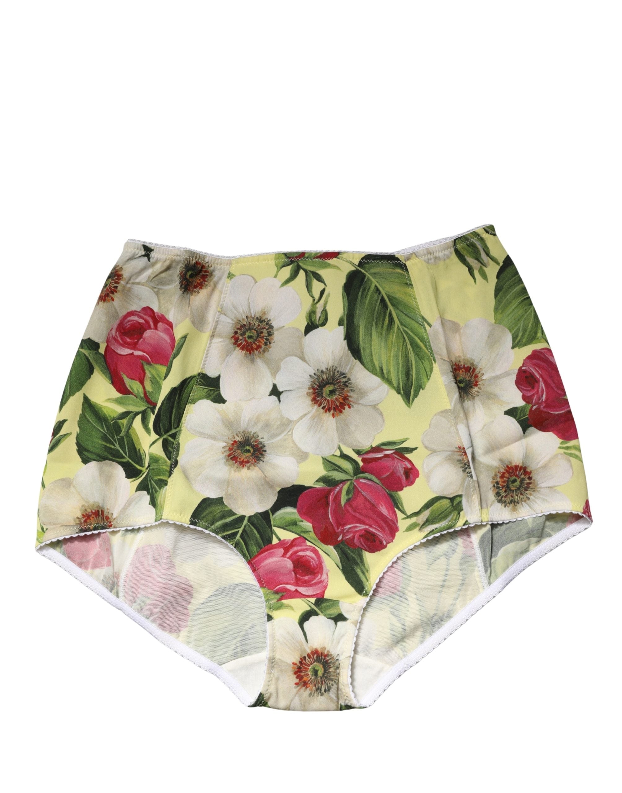 Dolce & Gabbana Multicolor Floral High Waist Girdle Panty Underwear