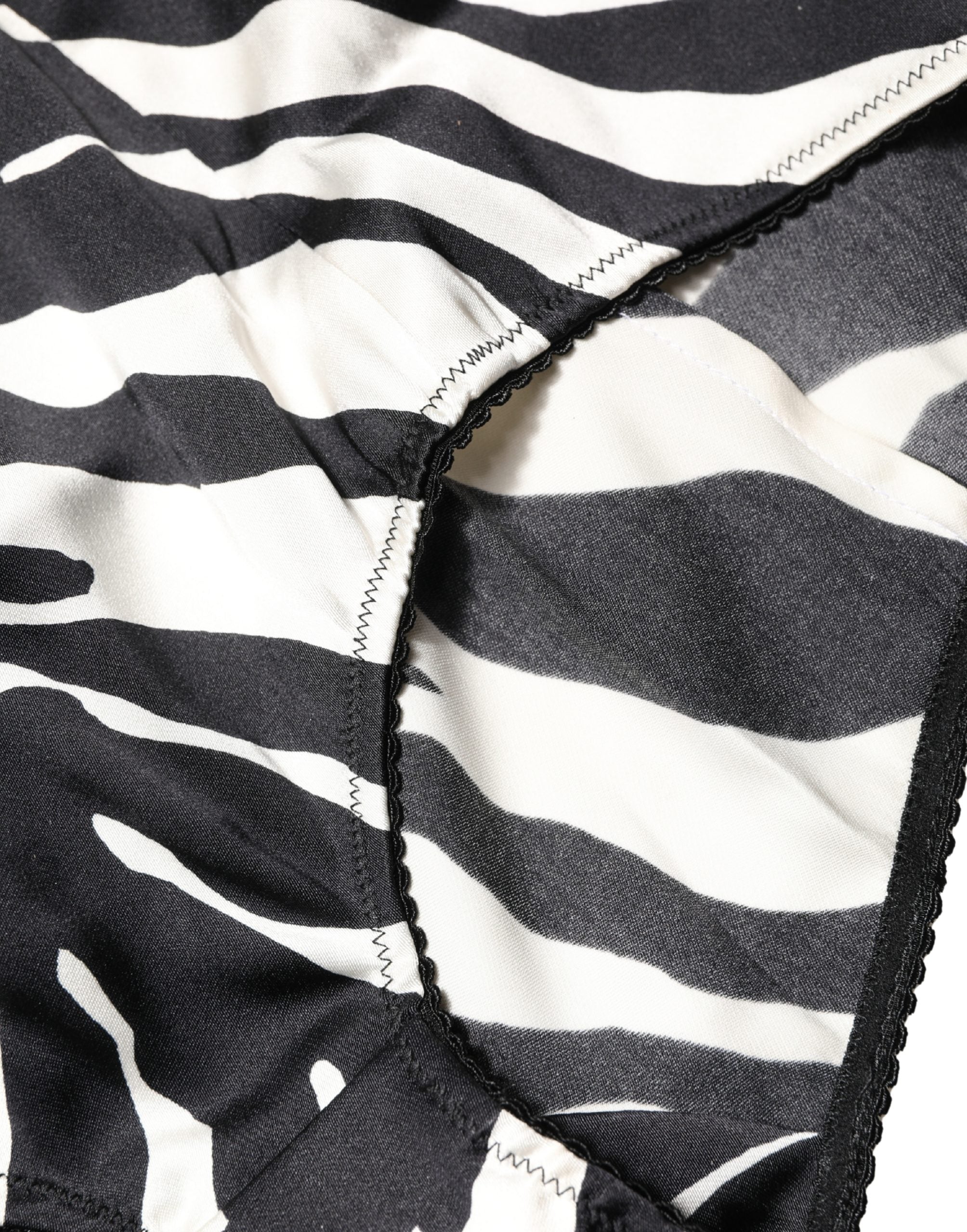 Dolce & Gabbana Black White Zebra High Waist Girdle Panty Underwear