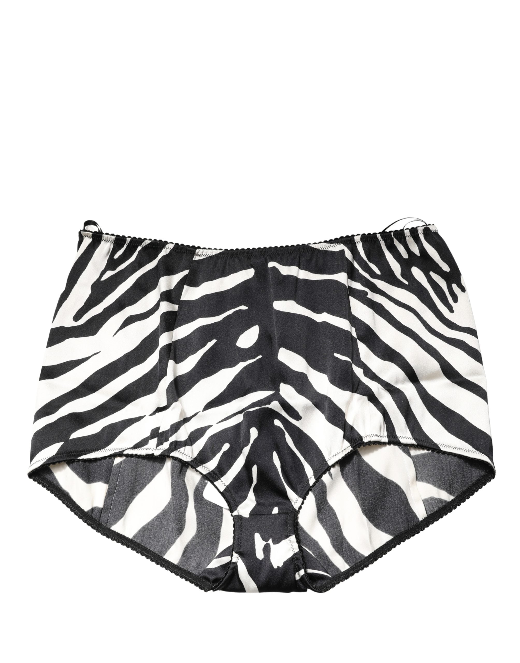 Dolce & Gabbana Black White Zebra High Waist Girdle Panty Underwear