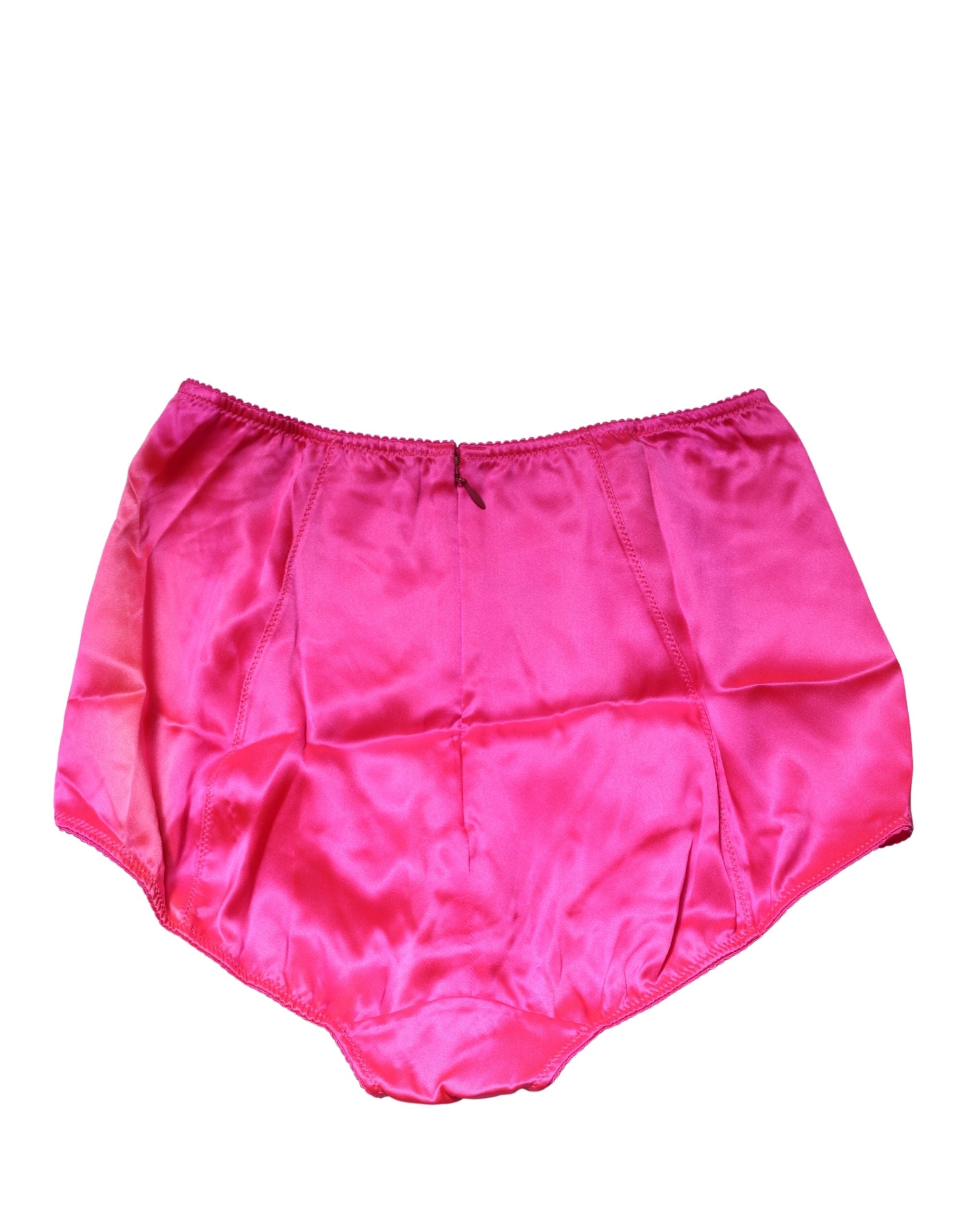 Dolce & Gabbana Blue Silk Blend High Waist Girdle Panty Underwear