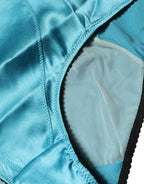 Dolce & Gabbana Blue Silk Blend High Waist Girdle Panty Underwear