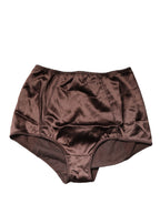 Dolce & Gabbana Brown Silk Blend High Waist Girdle Panty Underwear
