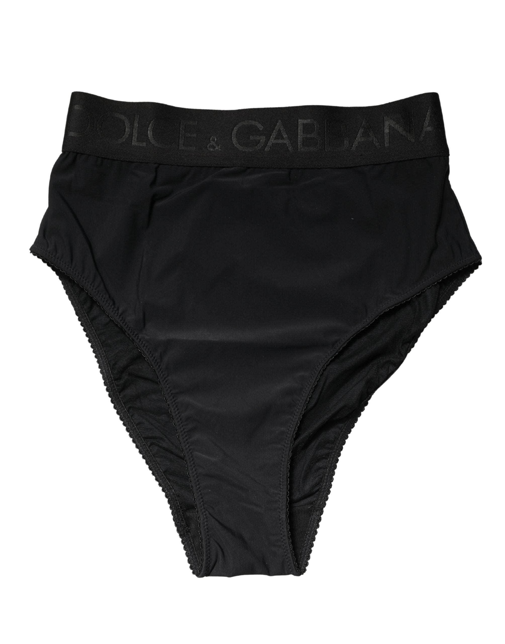 Dolce & Gabbana Black Logo Waistband High Brief Underwear