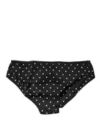 Dolce & Gabbana Black Polka Dots Mid Waist Brief Panty Underwear