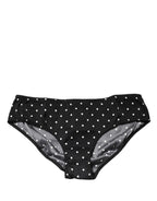 Dolce & Gabbana Black Polka Dots Mid Waist Brief Panty Underwear