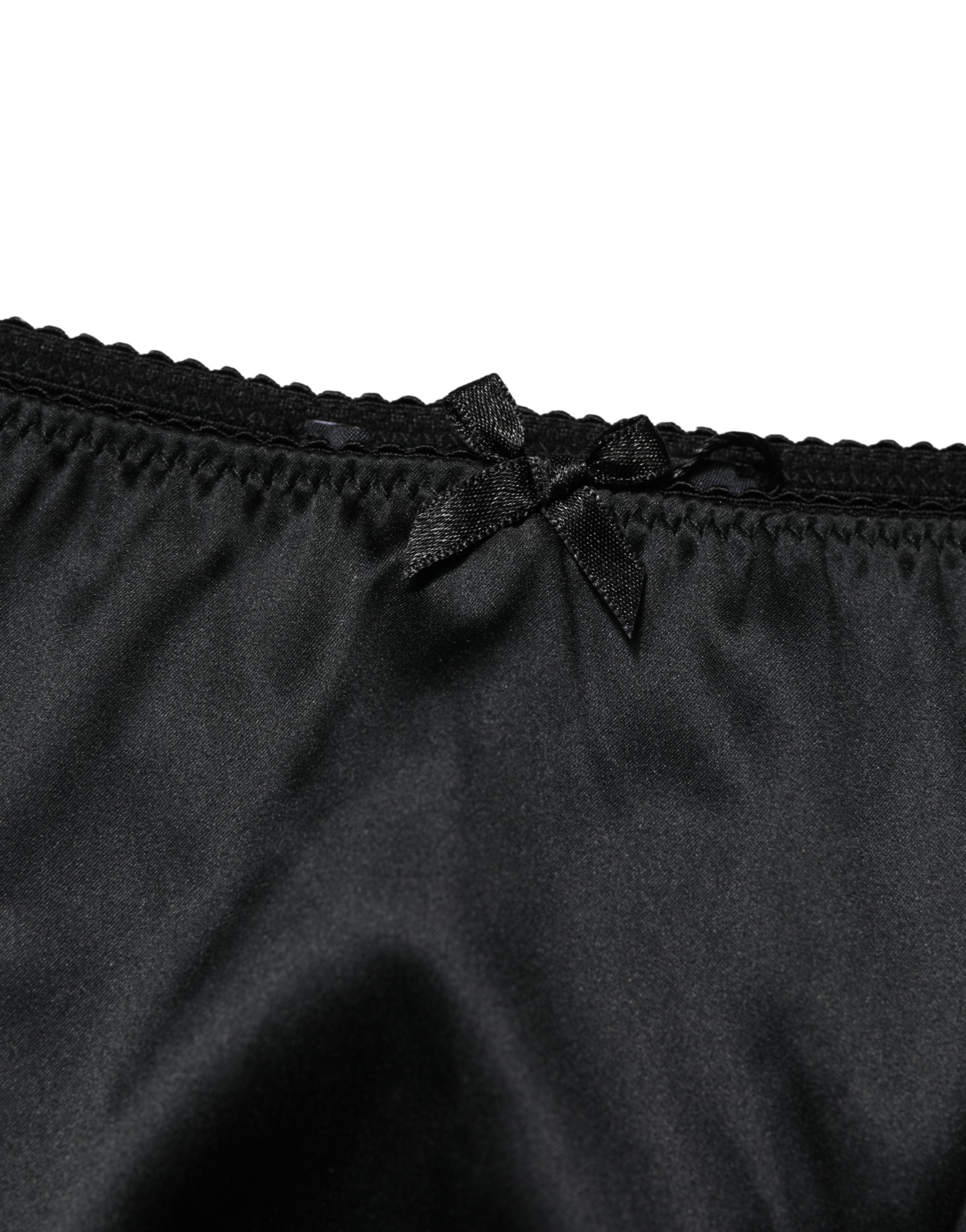 Dolce & Gabbana Black Silk Stretch Mid Waist Brief Panty Underwear