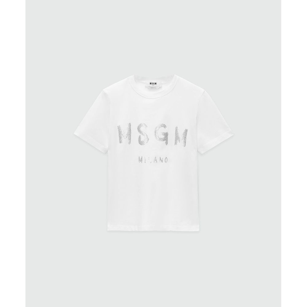 MSGM White Cotton T-Shirt