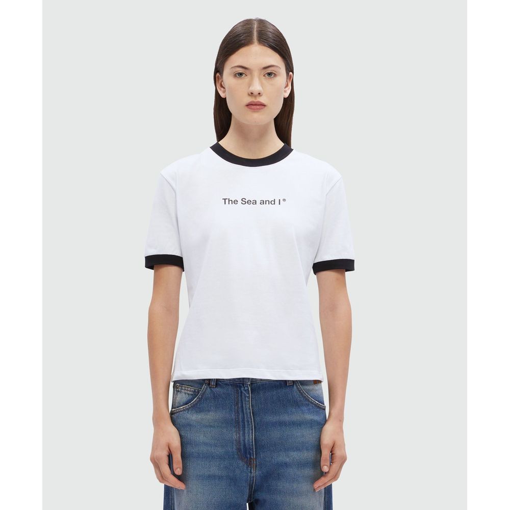 MSGM White Cotton T-Shirt