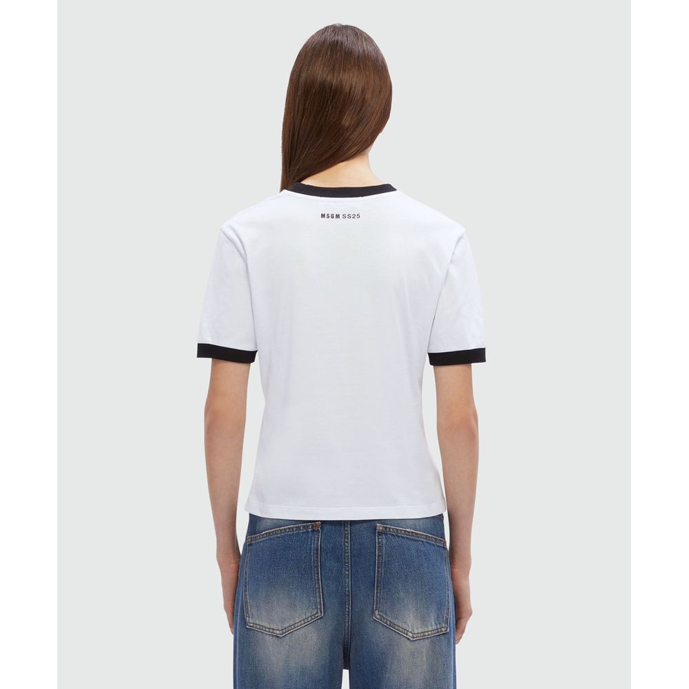 MSGM White Cotton T-Shirt
