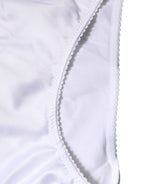 Dolce & Gabbana White Silk Stretch Mid Waist Brief Panty Underwear