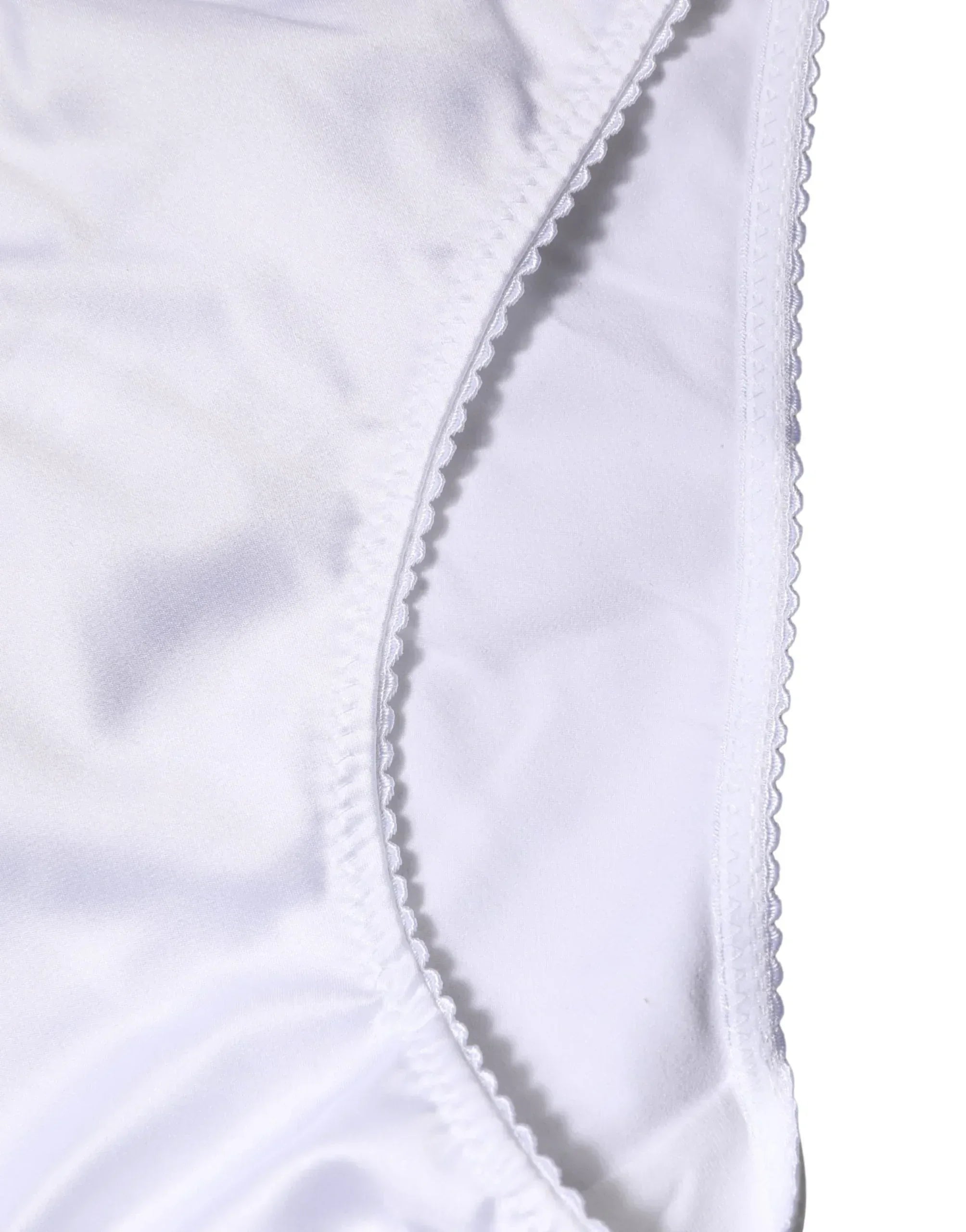 Dolce & Gabbana White Silk Stretch Mid Waist Brief Panty Underwear