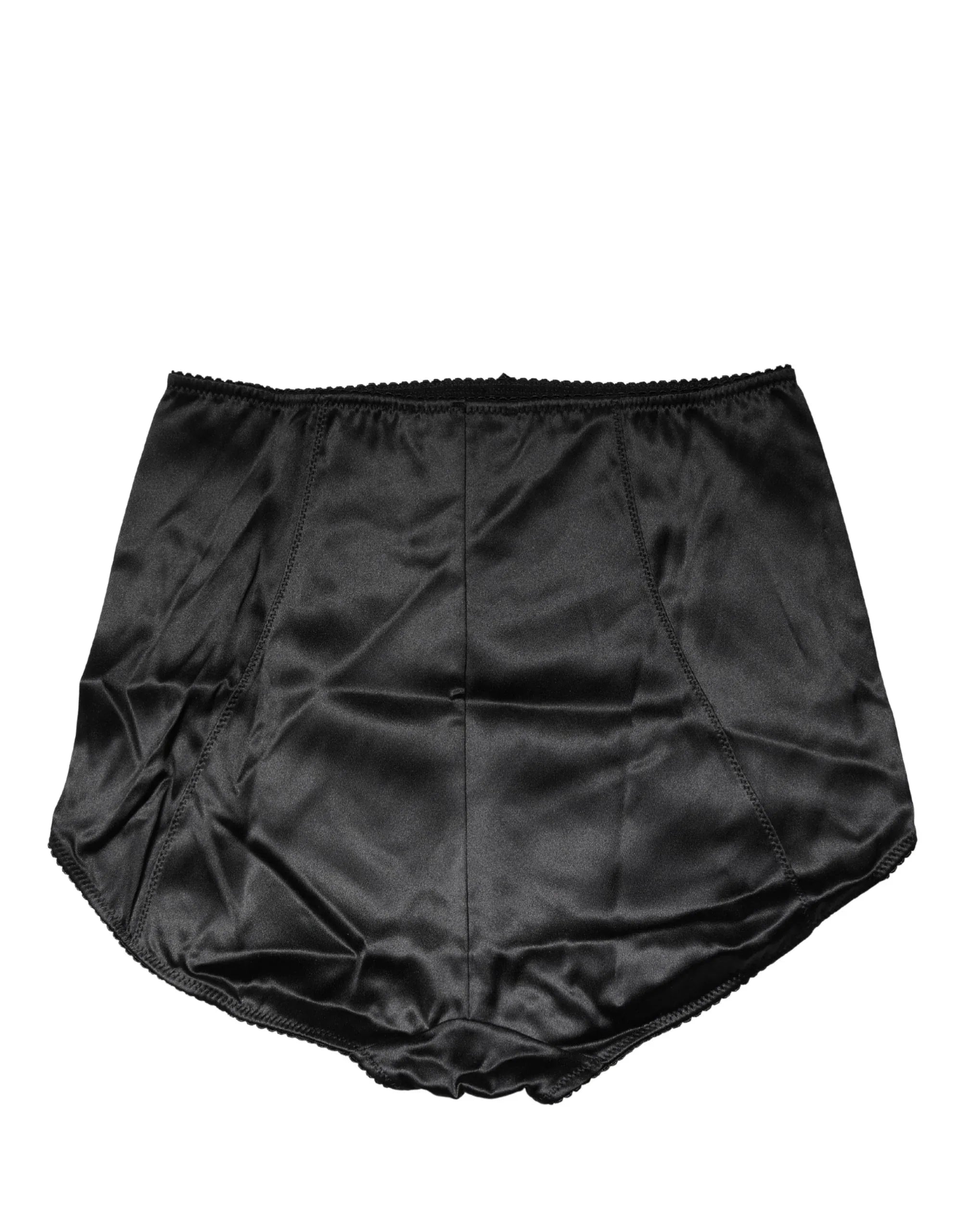 Dolce & Gabbana Black Silk Blend High Waist Girdle Panty Underwear