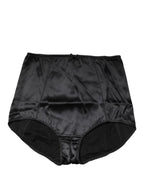 Dolce & Gabbana Black Silk Blend High Waist Girdle Panty Underwear
