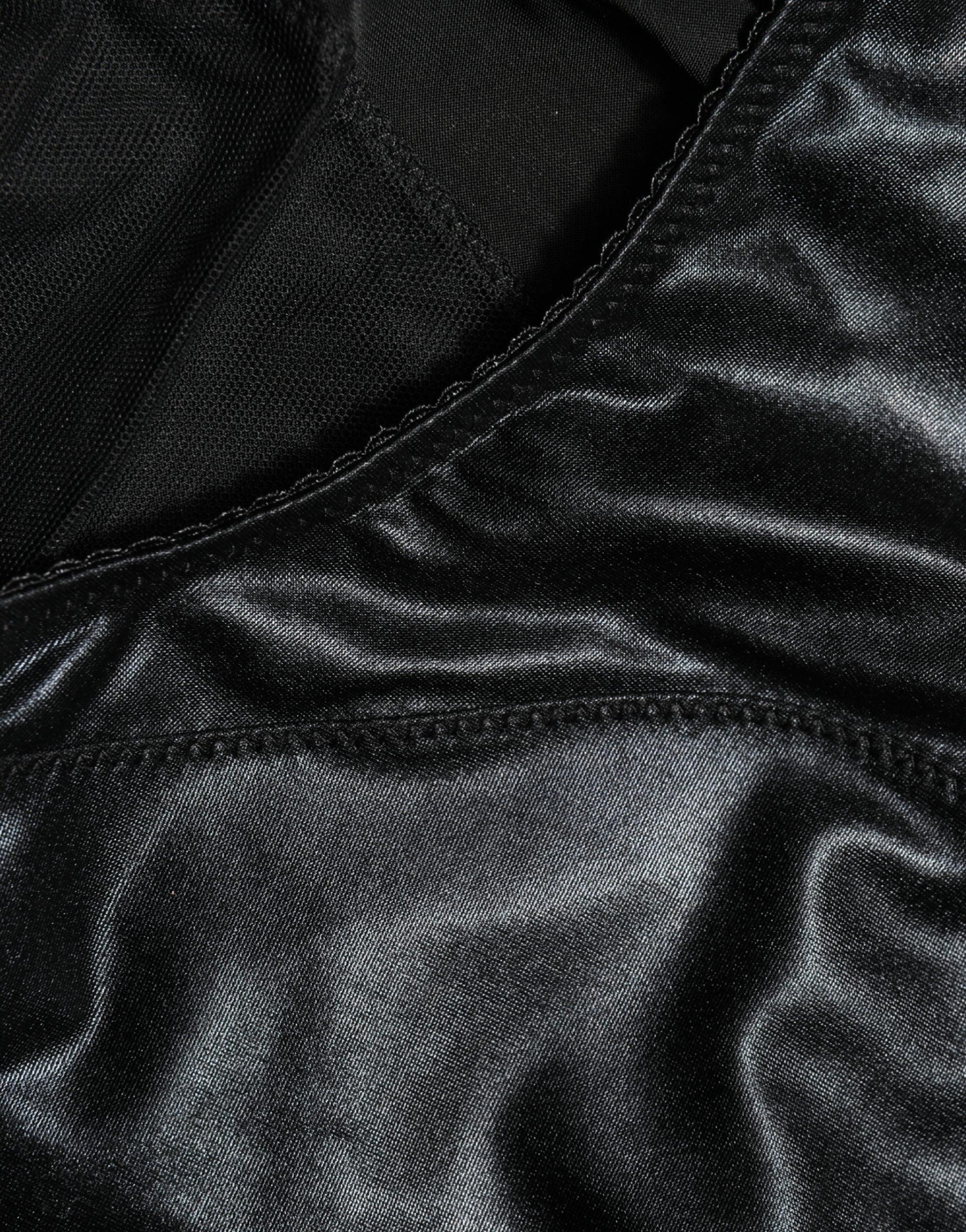 Dolce & Gabbana Black Silk Blend High Waist Girdle Panty Underwear