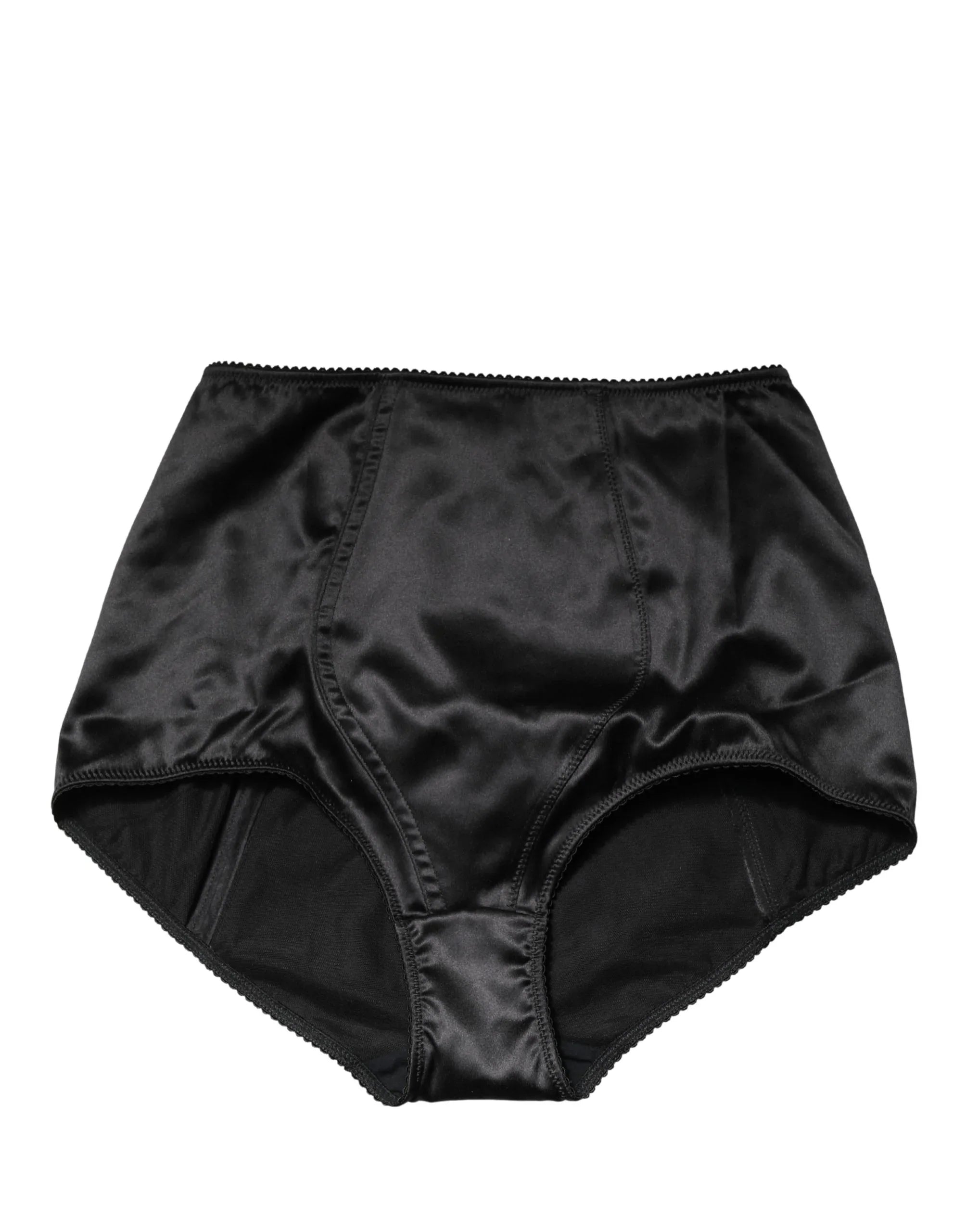 Dolce & Gabbana Black Silk Blend High Waist Girdle Panty Underwear